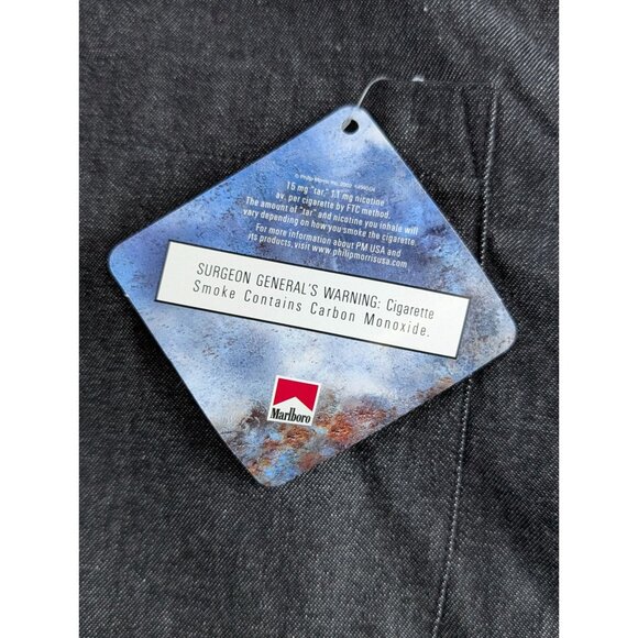 Vintage Marlboro 2003 Reversible White Black Plaid Flannel Denim Shacket NWT - Picture 14 of 15